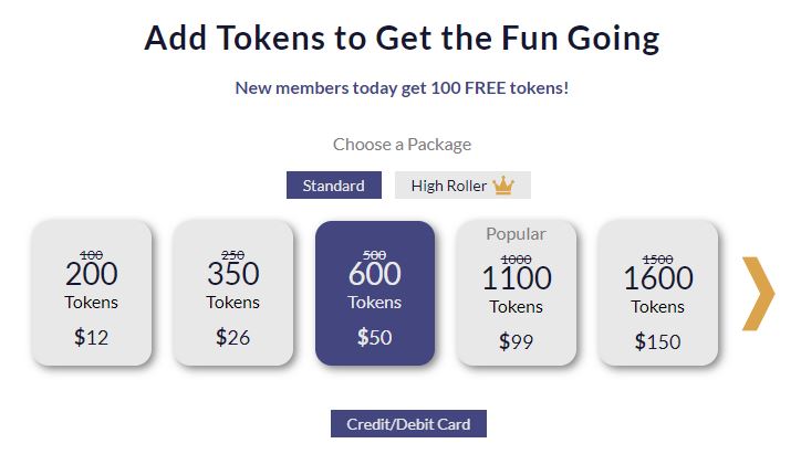 Learn about token packages on this Cams.com review
